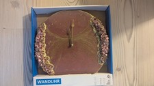 Epoxidharz Wanduhr Unikat Mauve Gold Kristalle 28cm Handmade Roségold Optik
