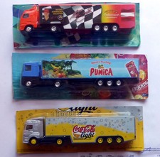 Mercedes etc.; 3 Sattelzüge mit Werbung, wie neu in OVP