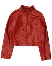 Vintage Damen Crop Lederjacke