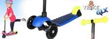 YBIKE Fettarm Und Rind 3-Wheel GLX Scooter, Blau/ Neon Grün, Kinder Jahre 2-5