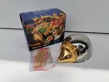 2 Party-Igel, Käseigel, BMF Aperitif, Kult original 60er 70er 24 Karat vergoldet