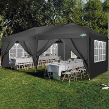 Pavillon 3x3M/3x6M Wasserdicht Winterfest, Faltbar Partyzelt mit Seitenwänden #