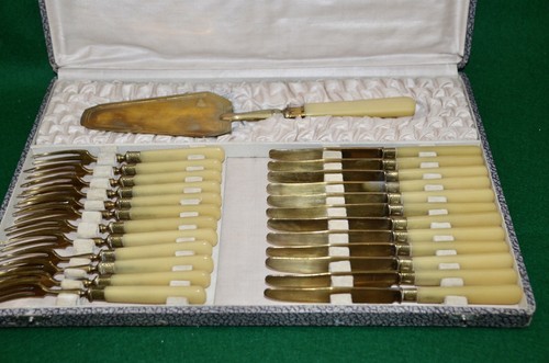 Antiker besteckkasten mit - besteckkasten, 25