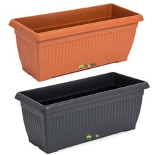 riesiger Blumenkasten Balkonkasten Blumentopf Kunststoff 3 Größen grau braun