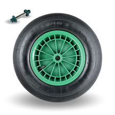 Schubkarrenrad mit Achse Rad Luft Schubkarre 4.80/4.00-8 Kunststofffelge grün