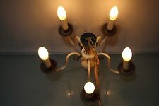 Vintage Kerzenleuchter Kronleuchter 5-armig Deckenleuchte Messing Lampe