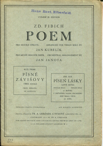 Poem zdenko fibich - poem,,