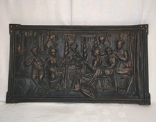 GR. ALTES GUSSBILD GUSSEISEN  RELIEFBILD *L 41,3 CM* SCHÄNKE + ALTES HANDWERK * 