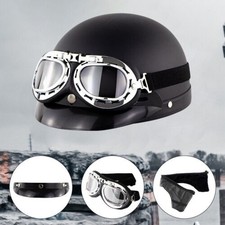 Schwarz Motorrad Helm Retro