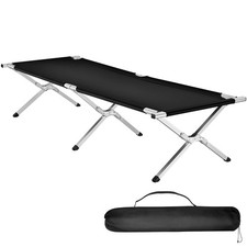 Feldbett aus Aluminium Gästebett Klappbett Campingbett schwarz B-Ware