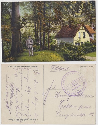 Kiel litho 1915 marine - litho,