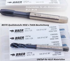 Gewindebohrer BAER Maschinengewindebohrer HSSE TIAIN UNITAP M2 - M12 Gewinde