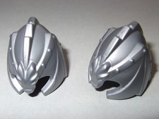 13131, 2x Helm, Drachenritter, silber