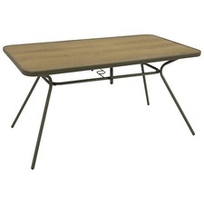 Gartentisch Esstisch Gartenmöbel Tisch TULIP 80x140cm, Metall + Holznachbildung