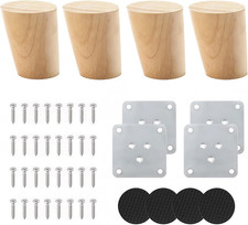 4 Stück Möbelfüße Holz 6