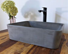 Beton Aufsatz Waschbecken eckig grau Design 50x39cm Betonwaschbecken Industrial
