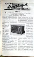 Prospekt Körting techn. Daten Röhrenverstärker LKEW18, Lautsprecher Formant 1935