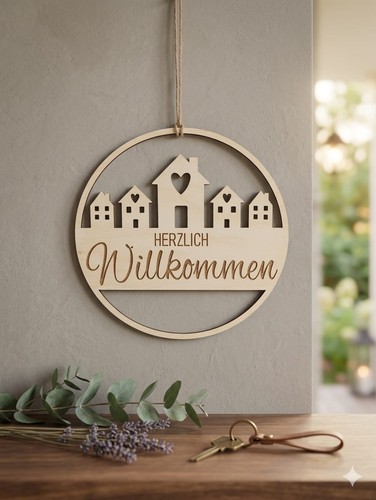Willkommen türkranz aus - türkranz, holz
