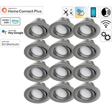 12x Hama WiFi LED Einbaustrahler 5W / 32W Nickel WLAN Einbauspot App-Steuerung