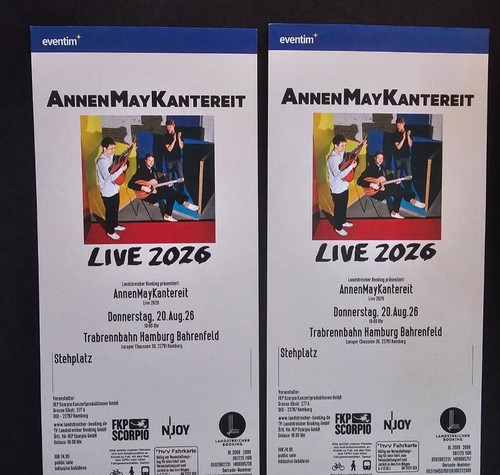 Tickets annenmaykantereit - 2x,