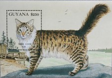 GUYANA 1992 Block 198 Katzenrassen Katzen Cats Fauna Maine Coon Haustiere **