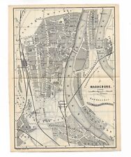 Heimat / Magdeburg Stadtplan 1885 / 20 x 15 cm / gefaltet
