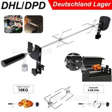 Elektrischer Drehspieß BBQ Grillspieß Set mit 2 Fleischnadeln Motor USB 69-137cm