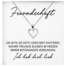 Freundschaftskette Geschenk Sterlingsilber Schmuck Beste Freundin Bestie Frauen 