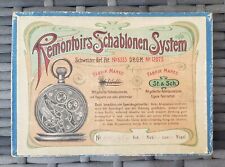 Alte Pappschachtel Schachtel Remontoir Schablonen System Taschenuhr DRGM
