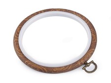 Stickrahmen - rund - flexibel - Nussbaum - Ø 12 cm