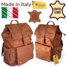 Unisex XL ECHTES LEDER Braun Rucksack Umhängetasche Unitasche Leather Backpack