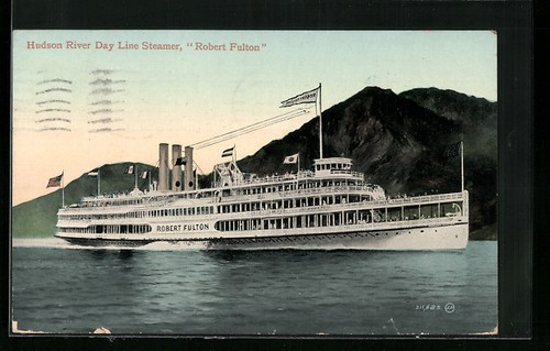 Hudson river day - river, steamer