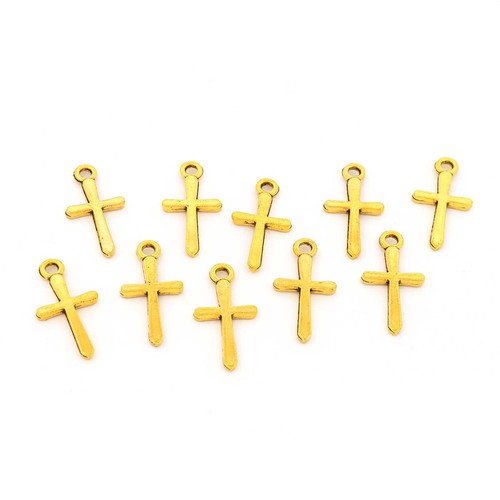 Anhänger kreuz goldfarben - in,