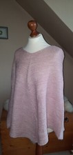 Poncho Herzdame Rosa Überwurf Strickstola 15%WOLLE  SCHAL Lagenlook Herz Dame 