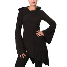 Kunst und Magie Fleecekleid in Blattform aus Fleece mit Zipfelkapuze Fairy Goa 