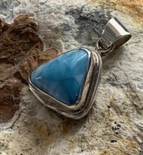 Larimar Anhänger , Heilstein, Edelstein,in echt Silber gefasst  36,10ct.   # 225