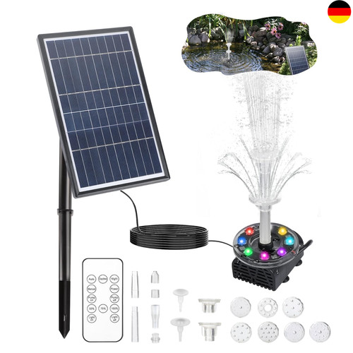 Led solar springbrunnen 7w - solar, springbrunnen,