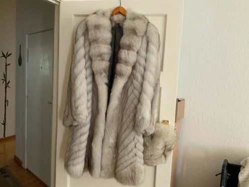 Blaufuchs pelzmantel 42 - pelzmantel, gr.42