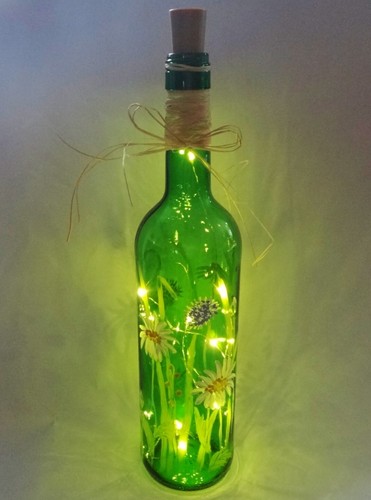 Deko glas flasche sommerwiese - glas,