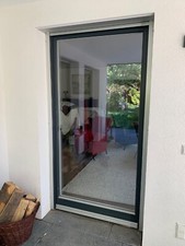 Hochwertige Terassentüren, Holz, Isolierverglasung, mit elektrischem Rolladen