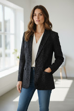 Damen schwarz Blazer Jacke