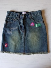 DEMO (UK) super Mädchen JEANS ROCK Jeansrock 128/134 blau STICKEREI wNEU