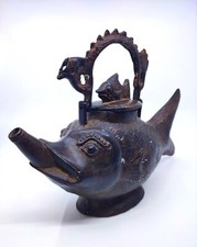 Fisch Kanne aus Bronze L:30cm Skulptur Antik China Japan Asien Fischkanne