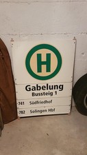 UNIKAT  Original Bushaltestellenschild Hilden "Gabelung" - Verkaufsaktion 2018