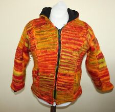 ORIGINAL 57 CM NEPAL HOODIE KAPUZEN Pullover STRICKJACKE  ca Gr 38 DAMEN