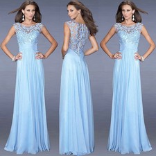 NEU Abendkleid Ballkleid Chiffon Sommerkleid Partykleid Spitze Kleid
