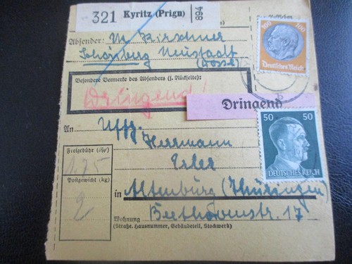 325 paketkarte aus kyritz - paketkarte,