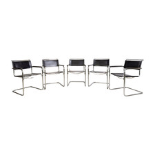 5er Set Thonet S34 Midcentury Freischwinger Mart Stam Leder