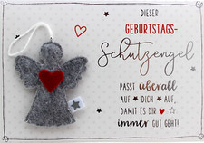 Schutzengel Geburtstagskarte Handarbeit Filz Glückwunschkarte Karte Geburtstag