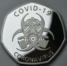 VIRUS / KRANKHEITSWELLE 2020 / PANDEMIE - MEDAILLE - SILBER AUFLAGE - SELTEN 